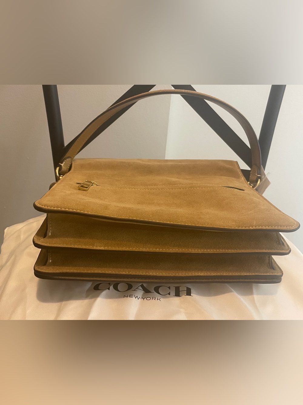 NWT Coach Suede Chain Tabby Shoulder Bag in Sand - Picture 7 of 17